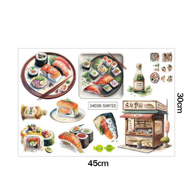 Japanese Food Sushi Sticker 3D – обзор и цена Japanese Restaurant Lifestyle